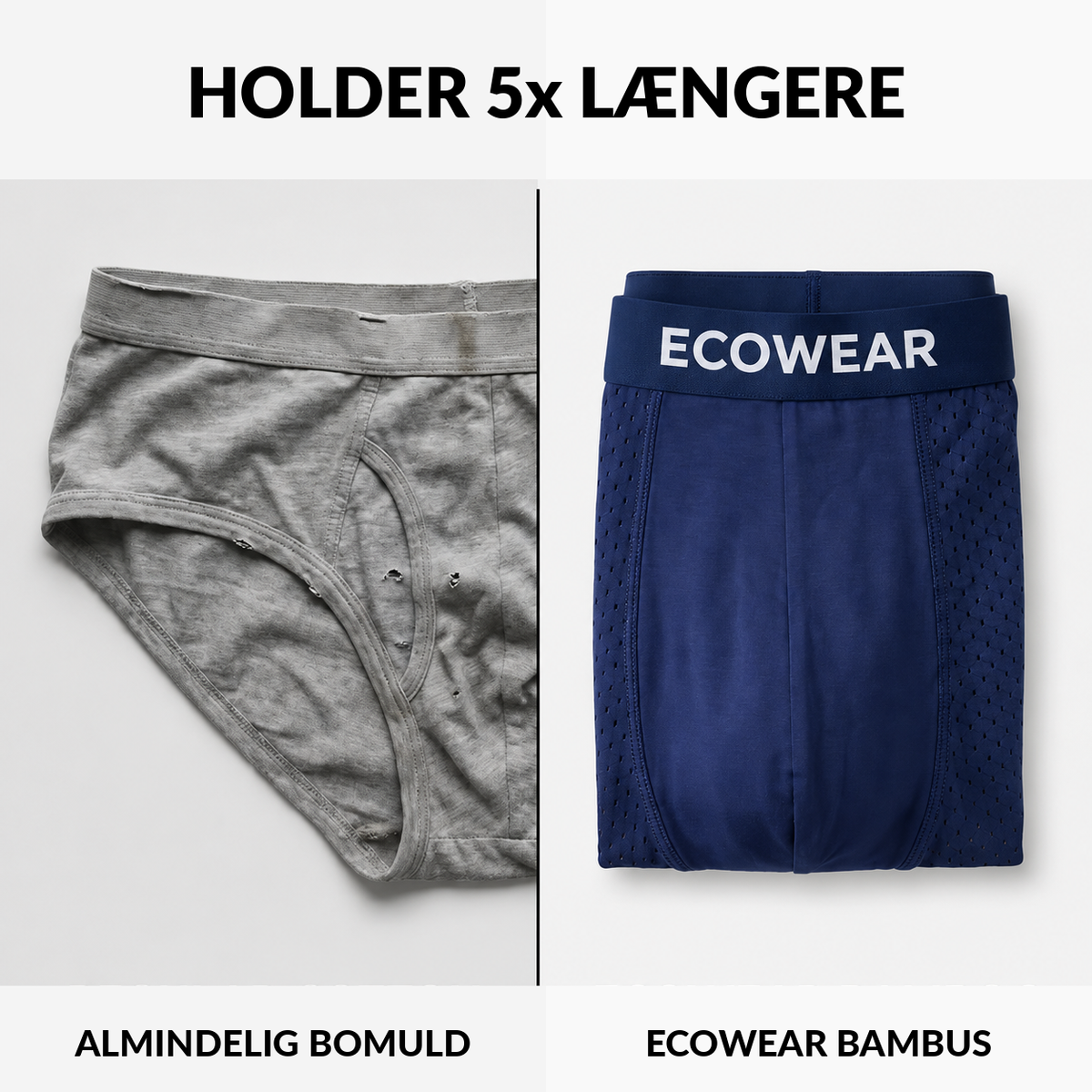 ECOWEAR® Bambusboksershorts 5-pak | Få 7 ekstra GRATIS